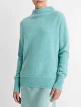 Load image into Gallery viewer, Vince Cashmere Funnel Neck Sweater - Heather Aqua Gem