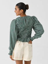 Load image into Gallery viewer, Hunter Bell Eubanks Top - Green & White Gingham