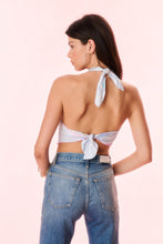 Load image into Gallery viewer, Love Shack Fancy Hollison Floral Scarf Top- Amethyst Sky