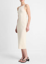Load image into Gallery viewer, Vince Cotton Blend Ribbed High Neck Tank Dress- Flaxen