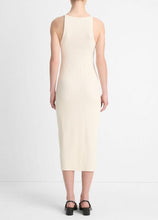 Load image into Gallery viewer, Vince Cotton Blend Ribbed High Neck Tank Dress- Flaxen