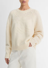 Load image into Gallery viewer, Vince Fair Isle Textured Raglan Sweater - Off White