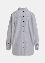 Load image into Gallery viewer, Essentiel Antwerp Sequin-Embroidered Pinstripe Shirt - Black/Burgundy