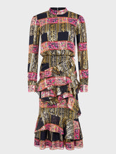 Load image into Gallery viewer, Saloni Isa Ruffle Dress in Budapest Lineae