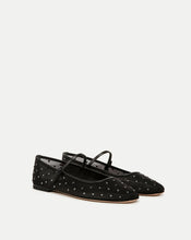 Load image into Gallery viewer, Veronica Beard Ellie Crystal Mesh Flat- Black