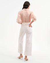 Load image into Gallery viewer, Veronica Beard Taylor Cuffed Cropped High Rise White Wide Leg