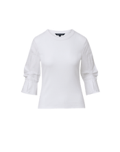 Load image into Gallery viewer, Veronica Beard Junia Mixed-Media T-Shirt- white