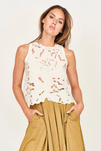 Load image into Gallery viewer, Mirth Santanyi Cutwork Tank- White