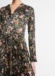 Load image into Gallery viewer, Vince Orchid Vine Pleated Long Sleeve Dress - Black