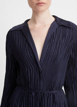 Load image into Gallery viewer, Vince Pintuck Pleated Shirt Dress - Atlantic