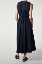Load image into Gallery viewer, Saint Art Dakota V-Neck Poplin Dress - Navy