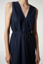 Load image into Gallery viewer, Saint Art Dakota V-Neck Poplin Dress - Navy