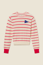 Load image into Gallery viewer, Trovota Cleo Sweater Antique White with Red Stripe