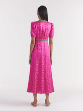 Load image into Gallery viewer, Saloni Tabitha PawPaw Stamped stain dress- honeysuckle pink