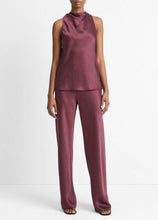 Load image into Gallery viewer, Vince Cowl Neck Bias Satin top- Black Rose