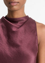 Load image into Gallery viewer, Vince Cowl Neck Bias Satin top- Black Rose