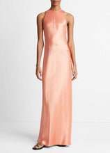Load image into Gallery viewer, Vince Satin High-Neck Dress- Coral