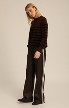 Load image into Gallery viewer, SPRWMN Classic Striped Crew Neck- Americano Striped