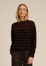 Load image into Gallery viewer, SPRWMN Classic Striped Crew Neck- Americano Striped