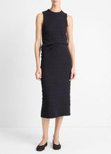 Load image into Gallery viewer, Vince Smocked Cotton-Blend Skirt- Costal Blue