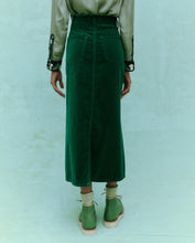 Load image into Gallery viewer, The Great Velvet Column Skirt- Emerald
