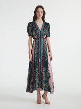 Load image into Gallery viewer, Saloni Lea Long Dress- Boteh Striped