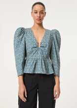 Load image into Gallery viewer, Rhode Alma Top- Blue Paisley Garden