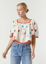 Load image into Gallery viewer, Rhode Gabriel Top- Macadamia Bahia Bloom Embroidery