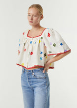 Load image into Gallery viewer, Rhode Gabriel Top- Macadamia Bahia Bloom Embroidery