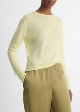 Load image into Gallery viewer, Vince Tissue Weight Linen Blend Crew Neck Sweater- Citrines