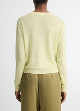 Load image into Gallery viewer, Vince Tissue Weight Linen Blend Crew Neck Sweater- Citrines
