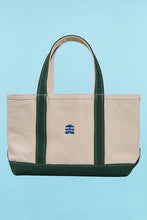 Load image into Gallery viewer, Hunter Bell Medium Canvas tote - Natural W/ Green