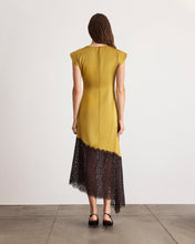Load image into Gallery viewer, Tanya Taylor Violeta Lace Combo Dress - Hazel/Dark Fig