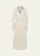 Load image into Gallery viewer, Vince Shaped Collar Dress Dolman Sleeve Dress - White Sand
