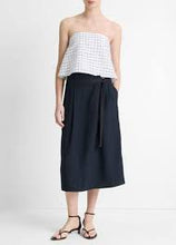 Load image into Gallery viewer, Vince Trellis Plaid Tie Back Top - Off White/Navy