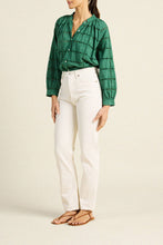 Load image into Gallery viewer, Trovata Mena Blouse- Emerald Eyelet