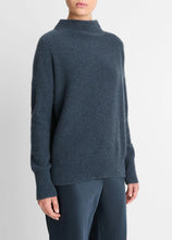 Load image into Gallery viewer, Vince Cashmere Funnel Neck Sweater - Heather Tide Stone