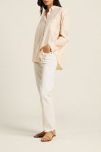 Load image into Gallery viewer, Trovota Blake Oversized Shirt with Ruffles Paradis Stripe