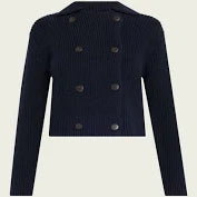 Load image into Gallery viewer, Vince Double Breasted Sweater Jacket - Coastal