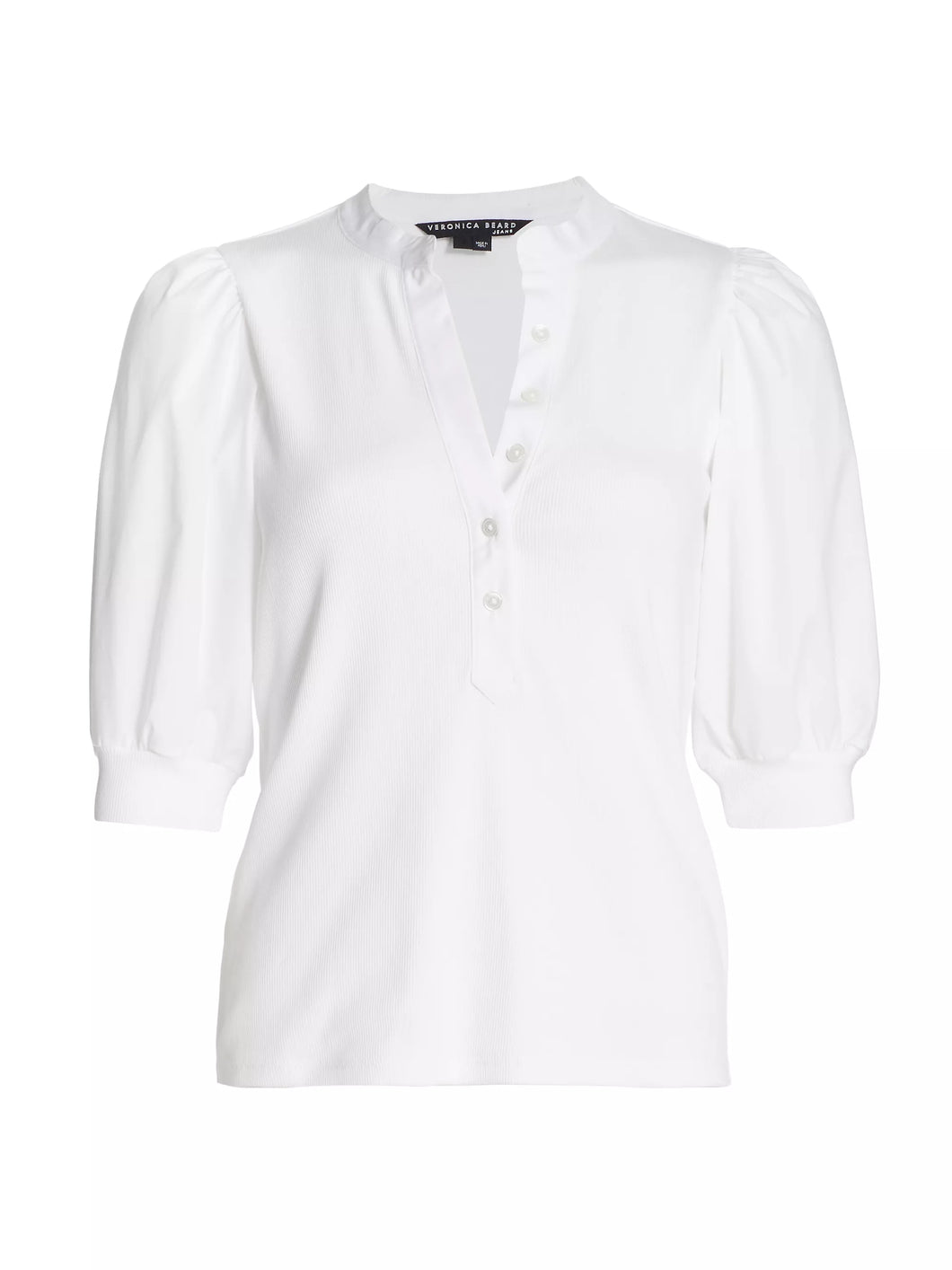 Veronica Beard Crew Neck Coralee Top - White