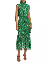 Load image into Gallery viewer, Saloni Fleur Ruffle Dress - Padma Emerald
