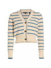 Load image into Gallery viewer, Veronica Beard Noorie Cardigan - Ecru/Slate Blue
