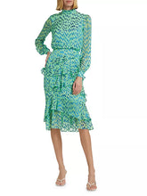 Load image into Gallery viewer, Saloni Isa Ruffle Dress- Mist Blue
