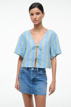 Load image into Gallery viewer, Staud Ava Linen Top - Seaport Stripe

