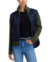 Load image into Gallery viewer, Veronica Beard Patra Quilted Wool Blend Jacket - Navy/Army Green
