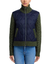 Load image into Gallery viewer, Veronica Beard Patra Quilted Wool Blend Jacket - Navy/Army Green

