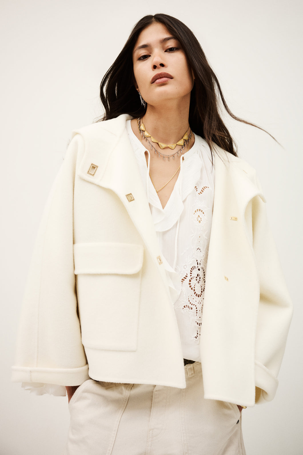 ba&ash Hoded Jacket Kove Off-White