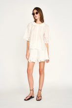 Load image into Gallery viewer, Mirth Kerala Short Sleeved Blouse - White Embroidered Deco
