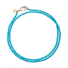 Load image into Gallery viewer, Double Wrap Diamond Cut Beaded Necklace - Turquoise
