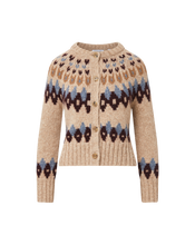 Load image into Gallery viewer, Veronica Beard Christina Fairisle Cardigan - Oatmeal Melange Multi
